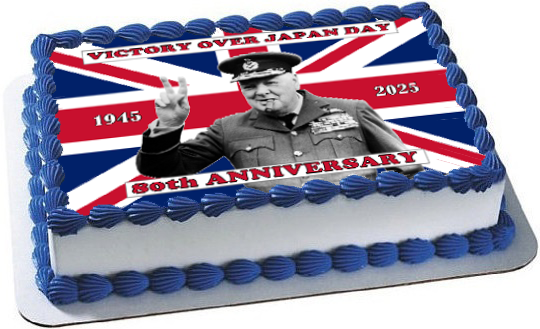 Celebrate 80 Years of Victory over Japan: VJ Day 80th Anniversary Premium A4 Size Cake Topper D1