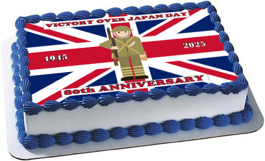 Celebrate 80 Years of Victory over Japan: VJ Day 80th Anniversary Premium A4 Size Cake Topper D2
