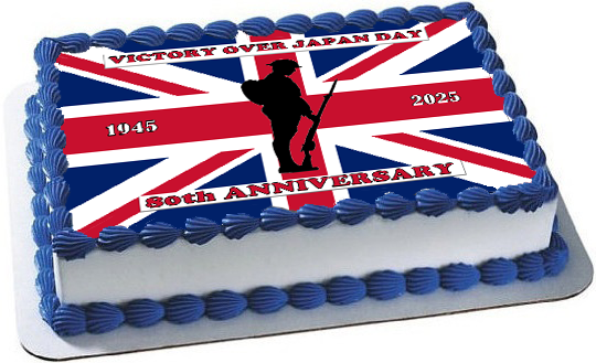Celebrate 80 Years of Victory over Japan: VJ Day 80th Anniversary Premium A4 Size Cake Topper D3