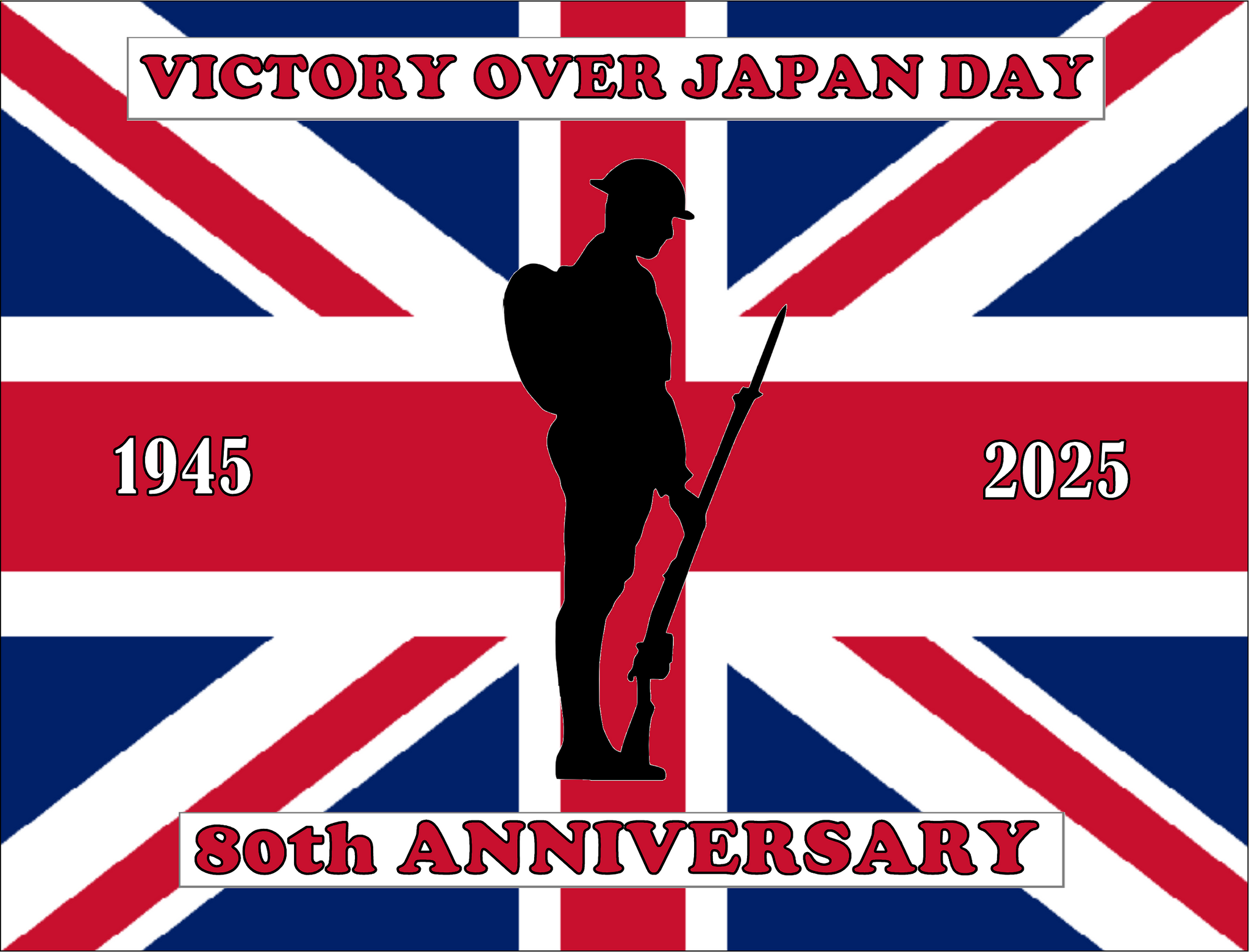 Celebrate 80 Years of Victory over Japan: VJ Day 80th Anniversary Premium A4 Size Cake Topper D3