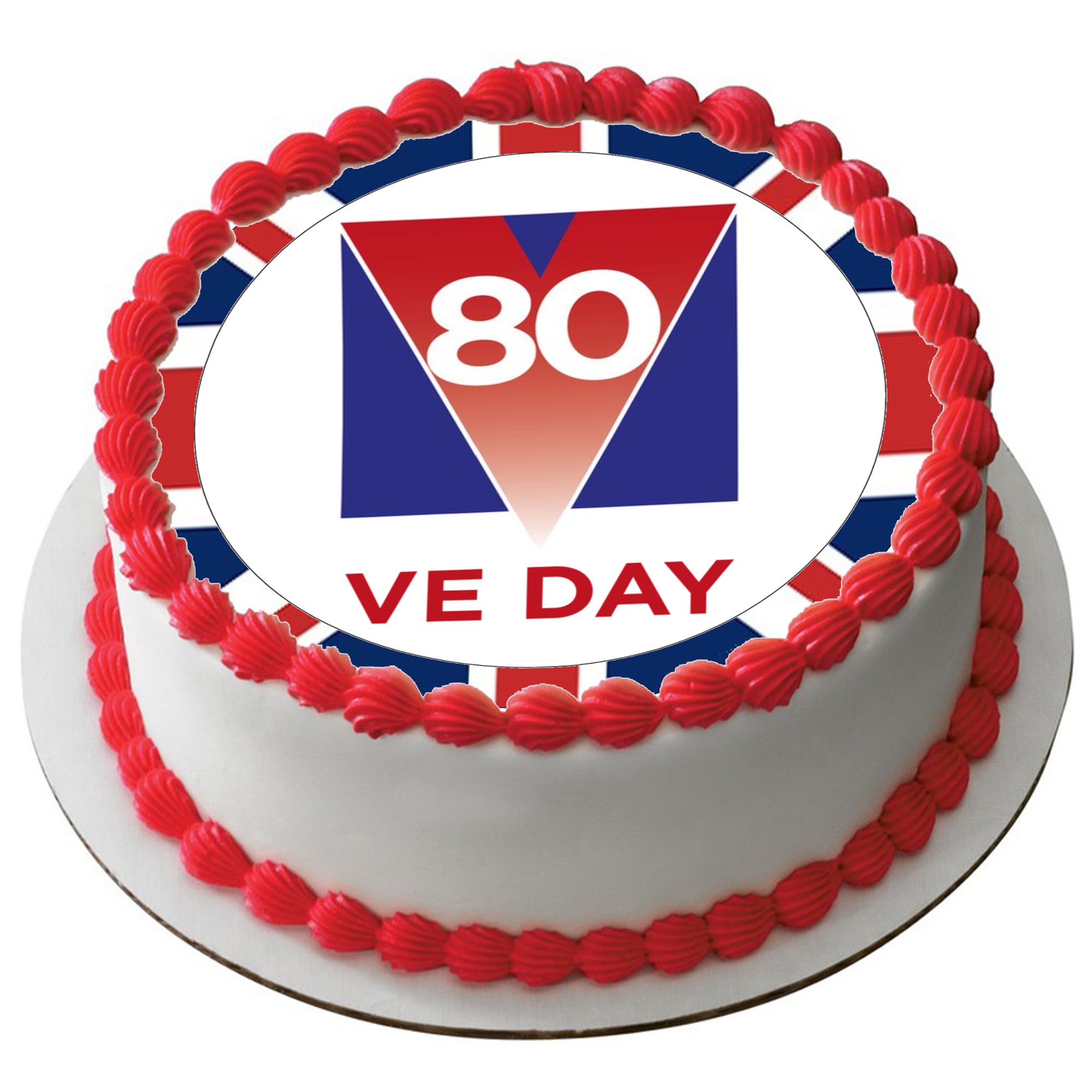 Celebrate 80 Years of Victory: VE Day 80th Anniversary Premium 7.5" Cake Topper D5