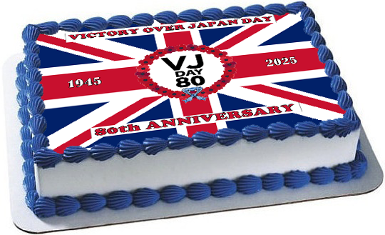 Celebrate 80 Years of Victory over Japan: VJ Day 80th Anniversary Premium A4 Size Cake Topper D6