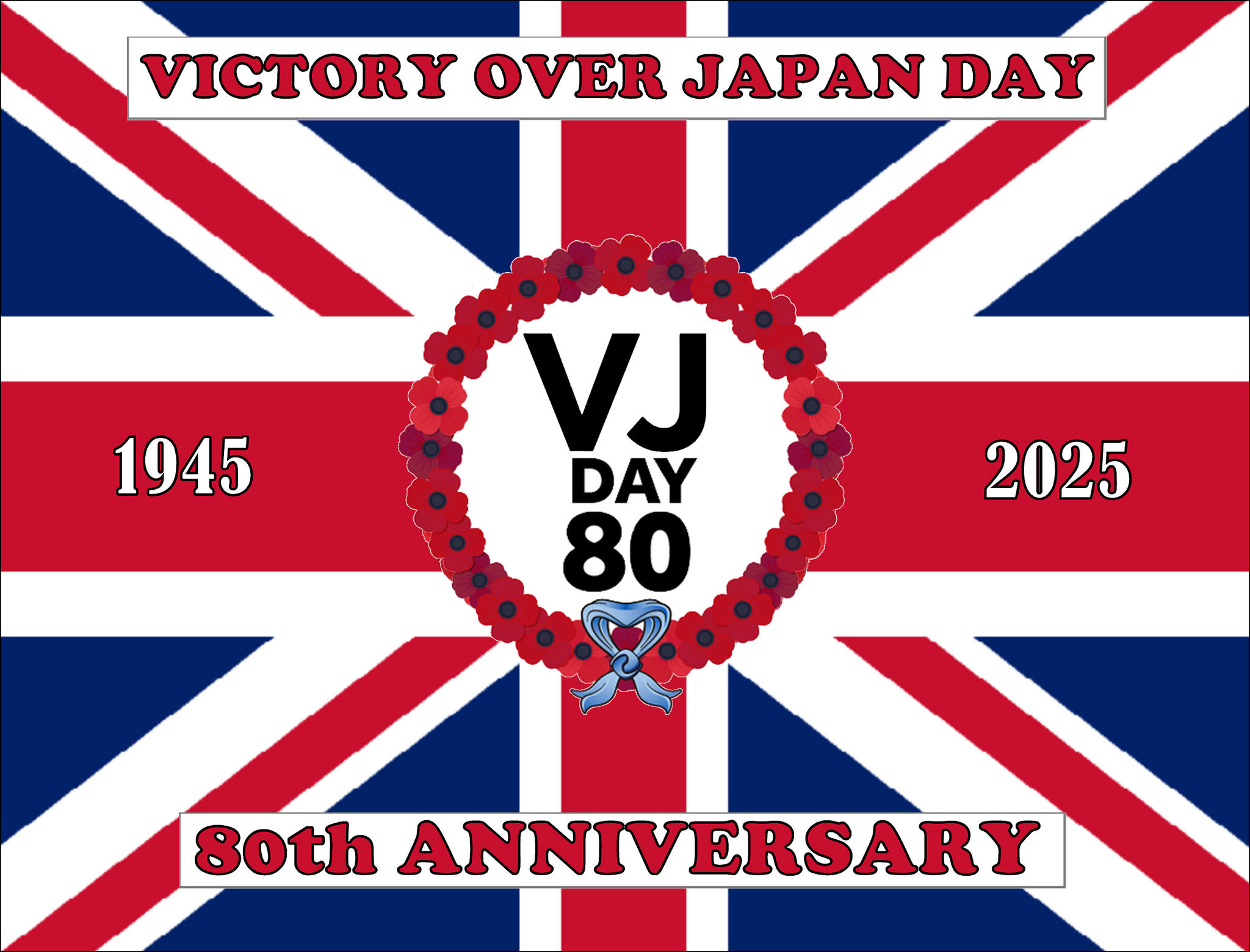Celebrate 80 Years of Victory over Japan: VJ Day 80th Anniversary Premium A4 Size Cake Topper D6