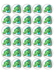 DRAGON 30 x 4cm PREMIUM EDIBLE RICE PAPER ROUND CUP CAKE TOPPERS MYTHICAL D3