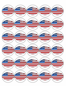 30x American Football Premium flag ICING Cup Cake Toppers round fairy USA NFL D2