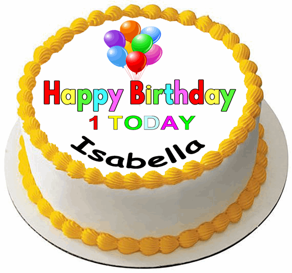 1st Happy Birthday 7.5 INCH LARGE ROUND Edible ICING Cake Topper D14