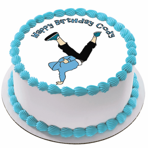 DANCING 7.5" ROUND ICING EDIBLE PREMIUM CAKE TOPPER 19CM DIAMETRE HIP HOP D4 - KraftyDesigns
