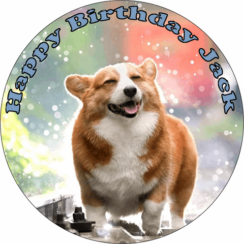 CORGI 7.5" PREMIUM Edible ICING Cake Topper CANINE WELSH Pembroke DOG D1