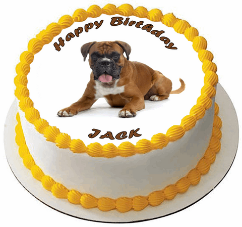 BOXER DOG 7.5 PREMIUM Edible ICING Cake Topper DECORATION CUTE PUPPY D1