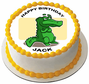 ALLIGATOR 7.5 PREMIUM EDIBLE ICING PARTY CAKE TOPPER CROC CROCODILE D2