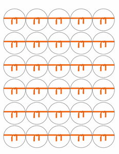 30 KARATE 40mm PREMIUM EDIBLE MARTIAL ART ORANGE BELT CUPCAKE CAKE TOPPERS D7