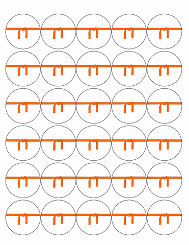 30 KARATE 40mm PREMIUM EDIBLE MARTIAL ART ORANGE BELT CUPCAKE CAKE TOPPERS D7