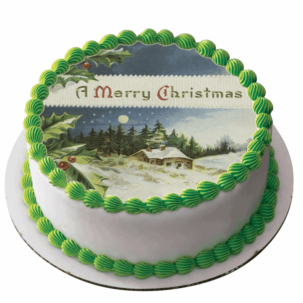 Edible Rice Topper Edible Christmas Rice Paper Cake Topper Decoration 7.5