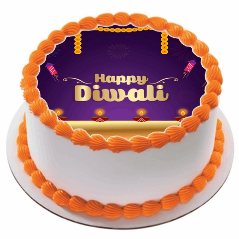 DIWALI 7.5" ROUND ICING EDIBLE PREMIUM CAKE TOPPER 19CM DIAMETRE D1