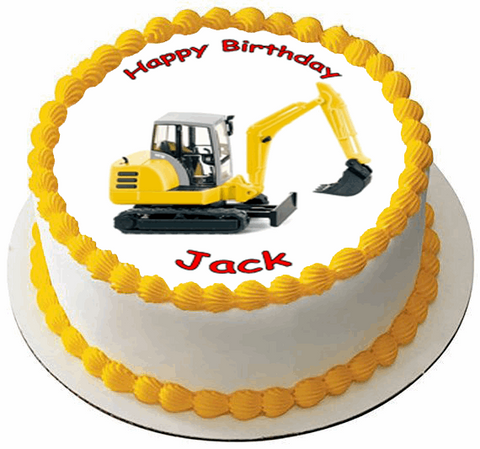 DIGGER TRACTOR 7.5 PREMIUM Edible ICING Cake Topper DECORATION D4