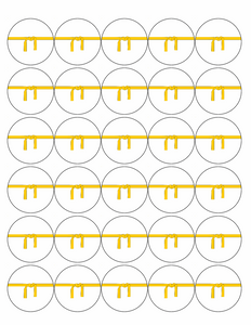 30 KARATE 40mm PREMIUM EDIBLE MARTIAL ART YELLOW BELT CUPCAKE CAKE TOPPERS D9