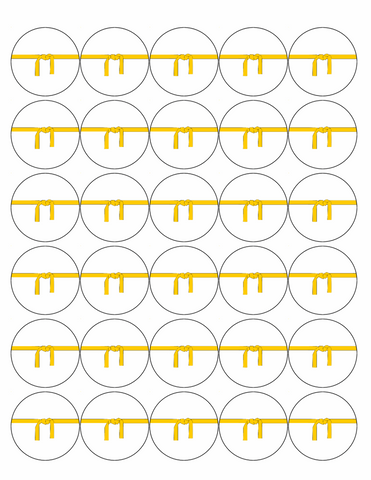 30 KARATE 40mm PREMIUM EDIBLE MARTIAL ART YELLOW BELT CUPCAKE CAKE TOPPERS D9