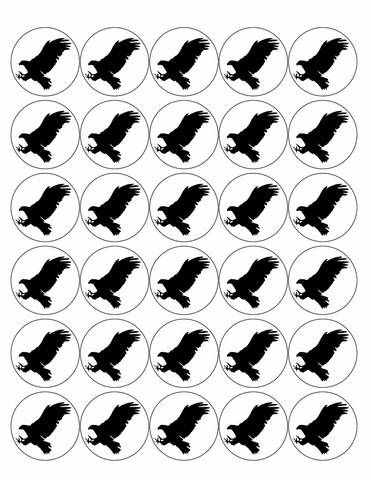 EAGLE SILHOUETTE 30 x 4cm PREMIUM EDIBLE RICE PAPER ROUND CUP CAKE TOPPERS D1