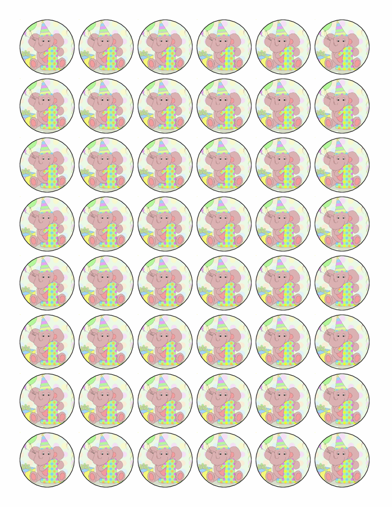 48x 1st BIRTHDAY PREMIUM EDIBLE DECOR WAFER PAPER FAIRY CUPCAKE CAKE TOPPERS D8