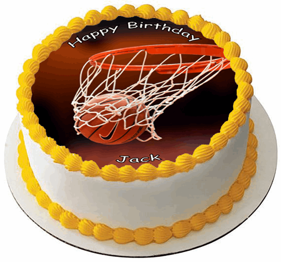 BASKETBALL NET 7.5" PREMIUM Edible ICING Cake Topper DECORATION D1