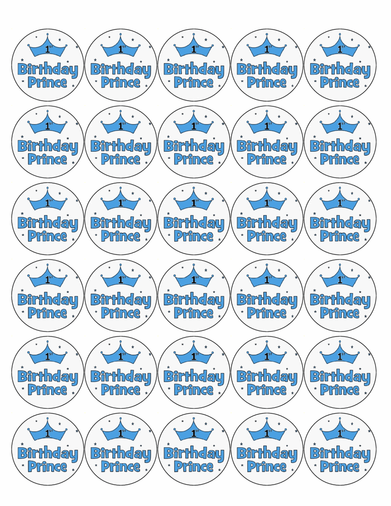 30x 1st BIRTHDAY PREMIUM EDIBLE ICING ROUND FAIRY DECOR CUPCAKE CAKE TOPPERS D10