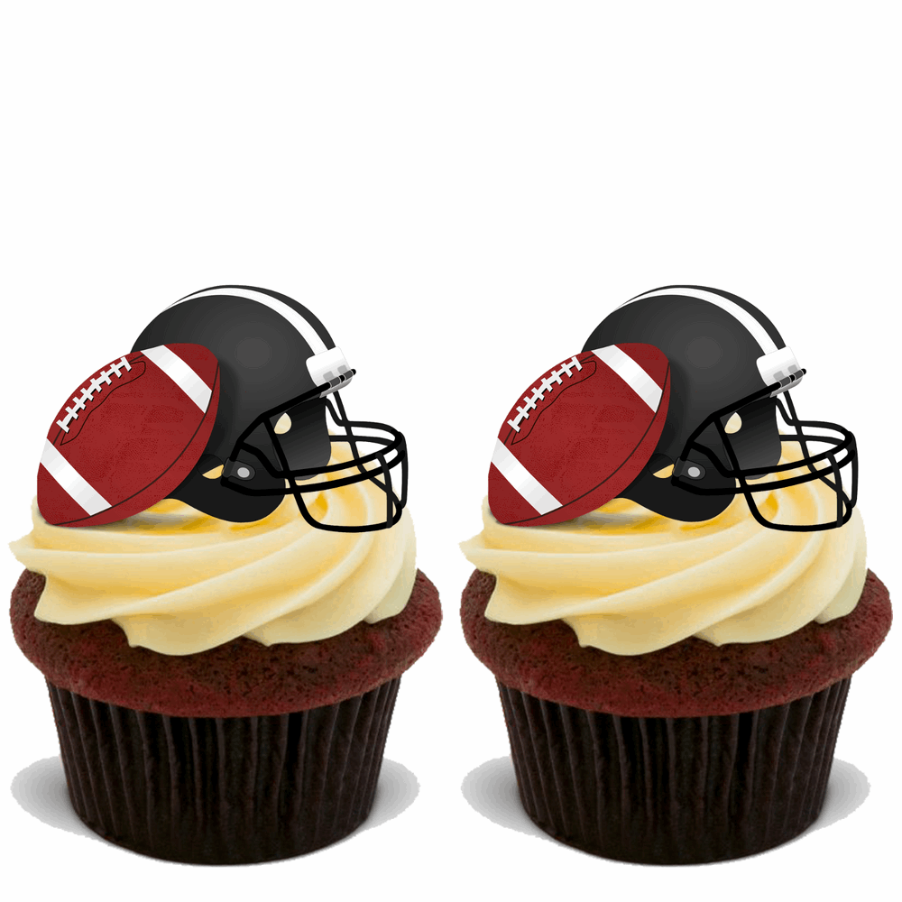 15x AMERICAN FOOTBALL Premium Edible Stand Up Rice Wafer Cup Cake Toppers D5