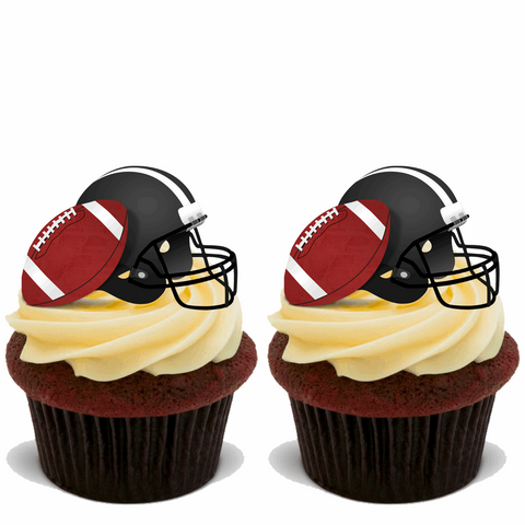 15x AMERICAN FOOTBALL Premium Edible Stand Up Rice Wafer Cup Cake Toppers D5