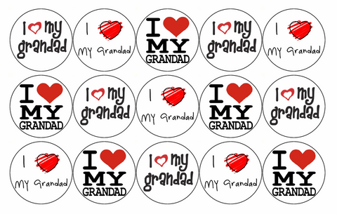 15 x GRANDAD FATHERS DAY PREMIUM EDIBLE 4CM FAIRY CUP CAKE TOPPERS D10