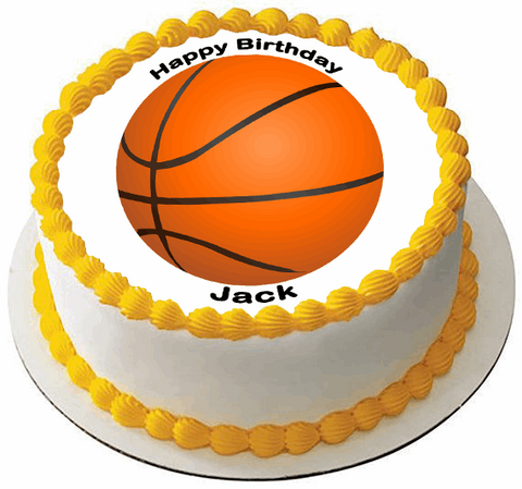 BASKETBALL HAPPY BIRTHDAY 7.5" PREMIUM ICING CAKE TOPPER DECORATION D5 BALL