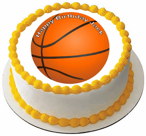 BASKETBALL HAPPY BIRTHDAY 7.5" PREMIUM ICING CAKE TOPPER DECORATION D6 BALL