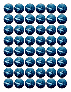 48x GREAT WHITE SHARK PREMIUM EDIBLE 3CM DECOR ICING FAIRY CUPCAKE TOPPERS D1