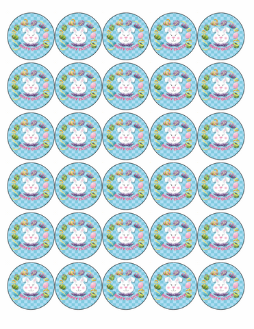 30 x PREMIUM HAPPY EASTER 4CM EDIBLE RICE PAPER FAIRY CUP CAKE TOPPERS SUNDAY D1