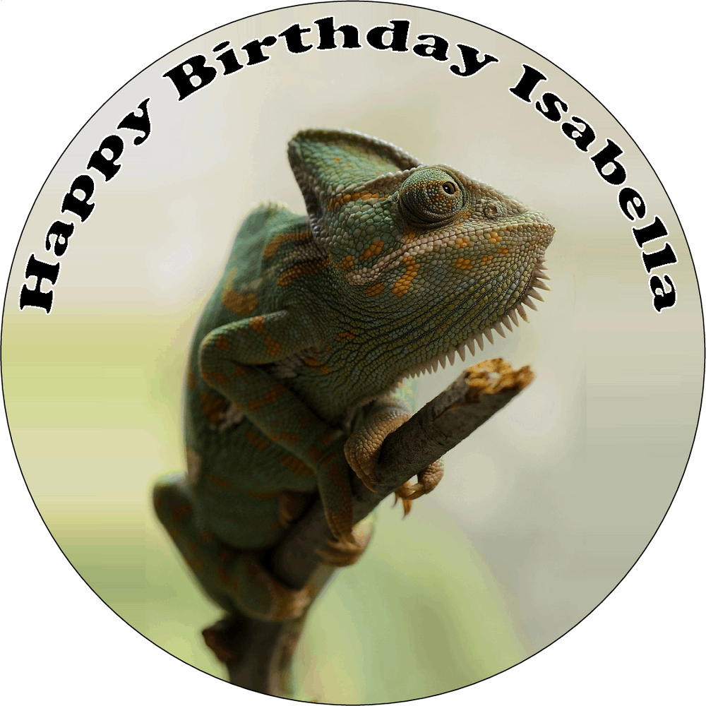 CHAMELEON 7.5" PREMIUM Edible ICING Cake Topper LIZARD ANIMAL DECORATION D1