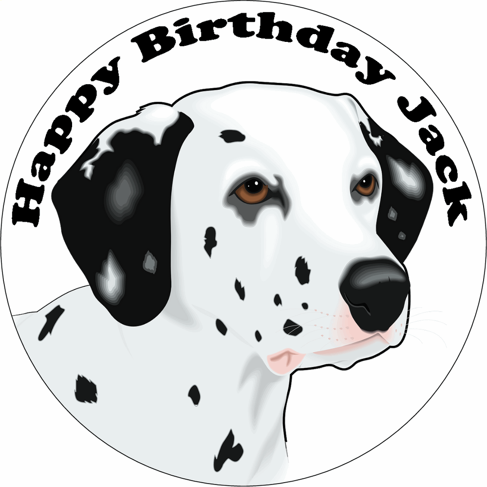 DALMATIAN 7.5" PREMIUM Edible ICING Cake Topper CANINE Carriage SPOTTED DOG D1