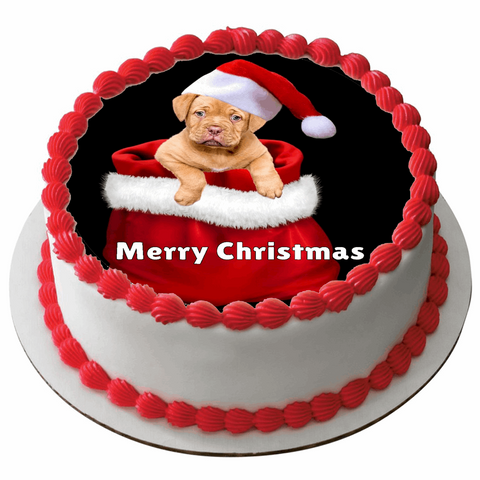 Edible Christmas Rice Paper Cake Topper Decoration 7.5" round D67