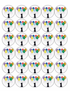 30x 1st BIRTHDAY PREMIUM ROUND ICING FAIRY DECORATION CUPCAKE CAKE TOPPERS ID11