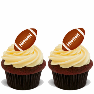 15x AMERICAN FOOTBALL Premium Edible Stand Up Rice Wafer Cup Cake Toppers D4