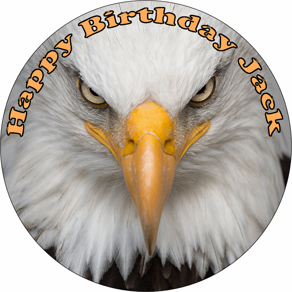 EAGLE 7.5" ROUND ICING EDIBLE PREMIUM CAKE TOPPER 19CM DIAMETRE BIRD D2