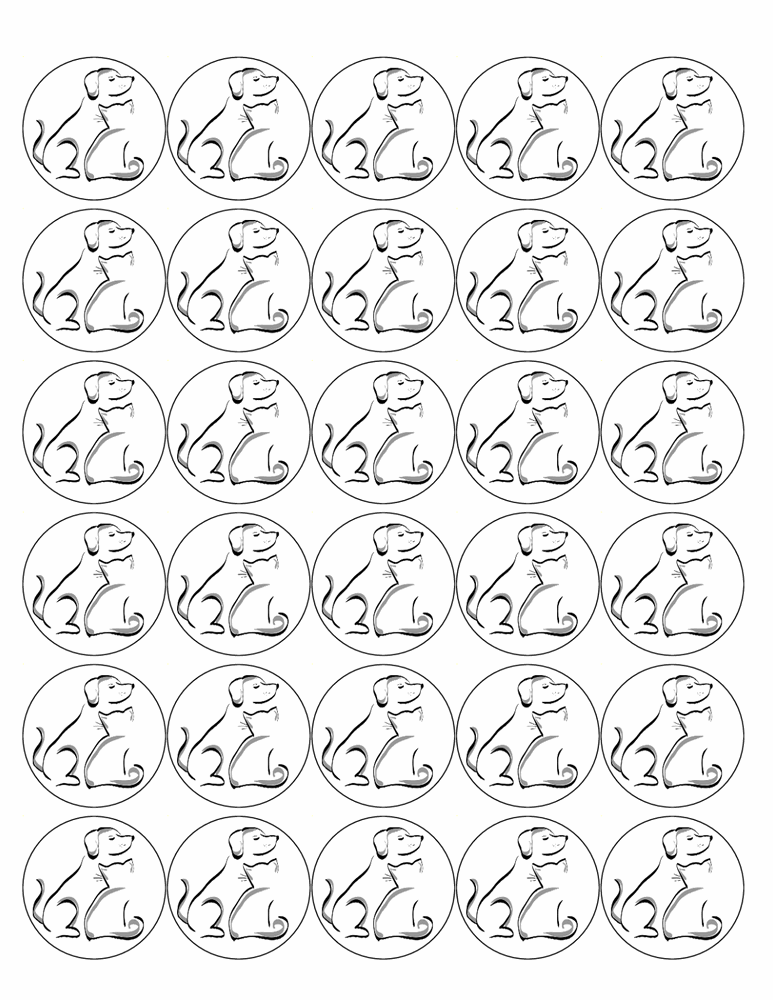 CAT & DOG 30 x 4cm PREMIUM EDIBLE ICING ROUND CUP CAKE TOPPERS SILHOUETTE D1