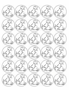 CAT & DOG 30 x 4cm PREMIUM EDIBLE ICING ROUND CUP CAKE TOPPERS SILHOUETTE D1