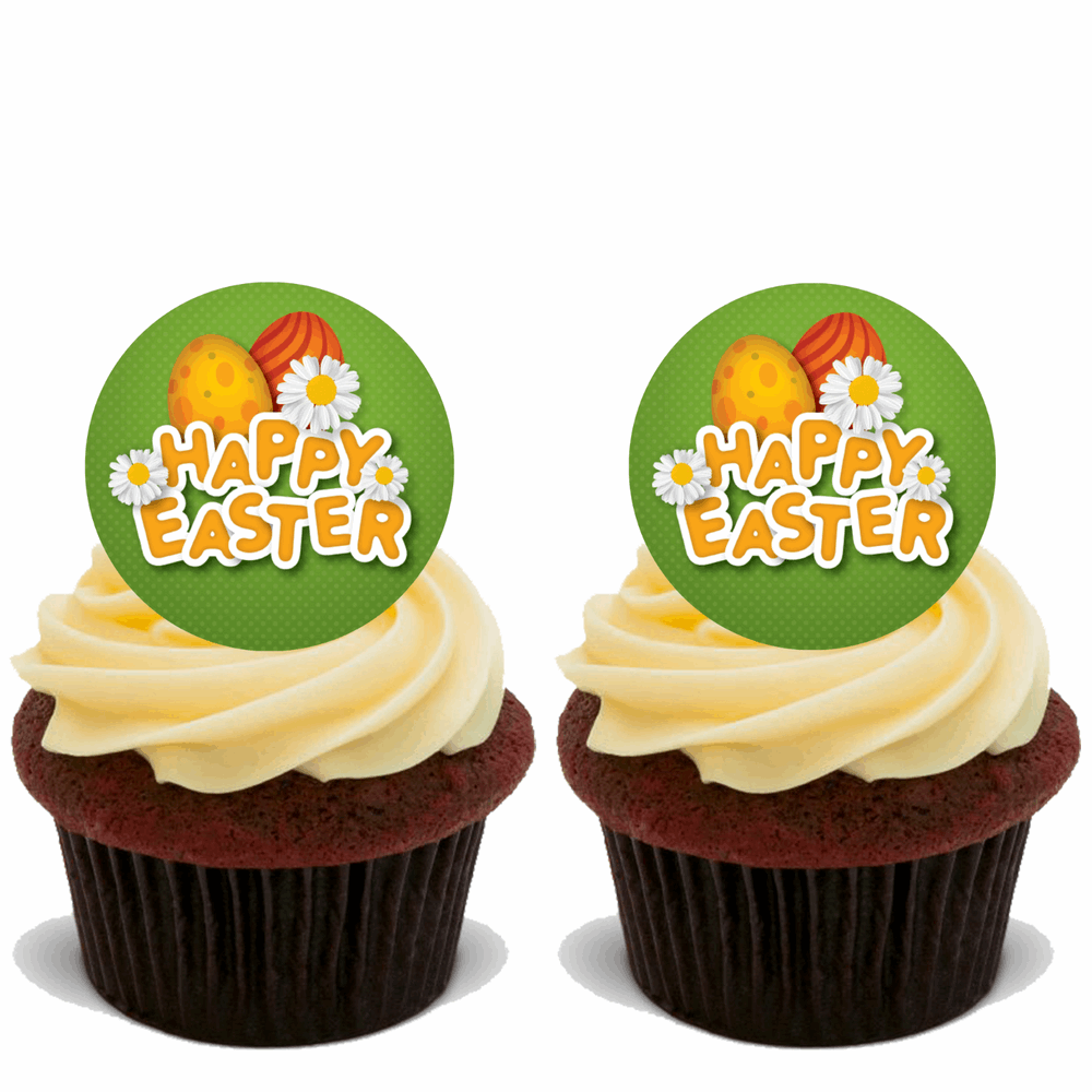 15 PREMIUM EASTER STAND UP EDIBLE RICE CARD FLAT Cup Cake Toppers decoration D19