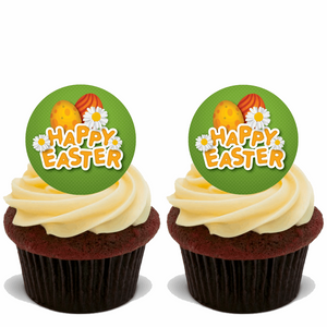 15 PREMIUM EASTER STAND UP EDIBLE RICE CARD FLAT Cup Cake Toppers decoration D19