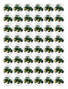 48x Tractor Premium Edible ICING Cup Cake Toppers round fairy Farm D1