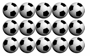 15x PREMIUM Wafer Rice Paper FLAT FOOTBALLS 4cm Cake Toppers SOCCER BALLS