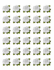 30x WHITE ROSE FLOWERS EDIBLE FLAT PREMIUM RICE PAPER CUP CAKE TOPPERS D2