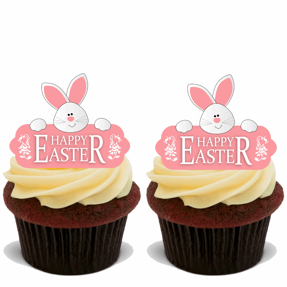 15 PREMIUM EASTER STAND UP EDIBLE RICE CARD FLAT Cup Cake Toppers decoration D10