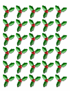 90 X HOLLY & BERRY LEAVES - CHRISTMAS - EDIBLE CUPCAKE CAKE TOPPERS D2