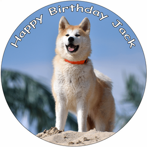 AKITA DOG 7.5 PREMIUM Edible ICING Cake Topper CANINE D2