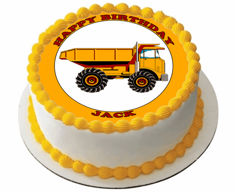 DUMP TRUCK 7.5 PREMIUM Edible RICE WAFER Cake Topper DECORATION D1