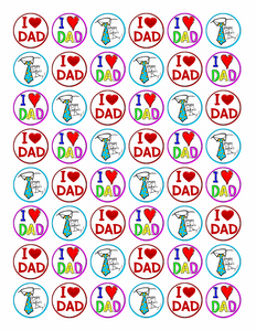 48 x FATHERS DAY EDIBLE FAIRY CUP CAKE TOPPERS D3